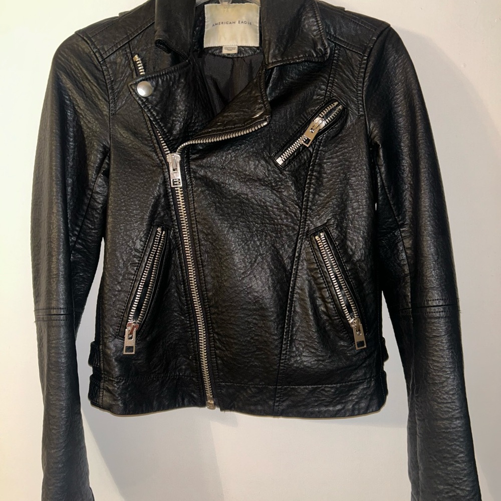 American Eagle Outfitters Black Leather Jacket